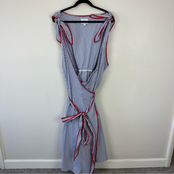Draper James Eloquii Striped Wrap Dress - Picture 2 of 6